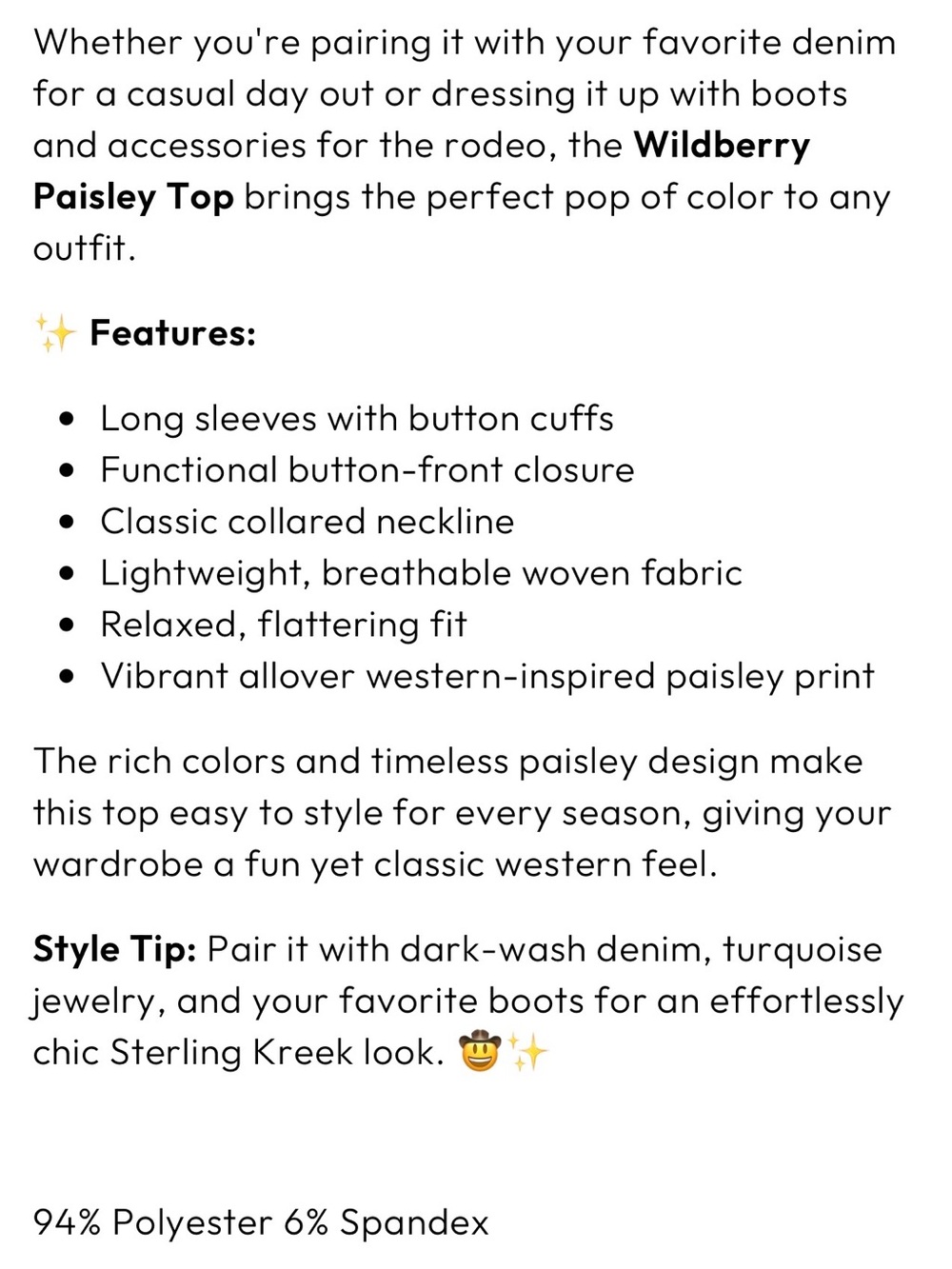 Wildberry Paisley Top - Picture 4 of 4